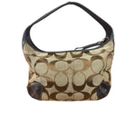 Coach Brown Leather Trim Signature Ergo Hobo Bag