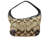 Coach Brown Leather Trim Signature Ergo Hobo Bag