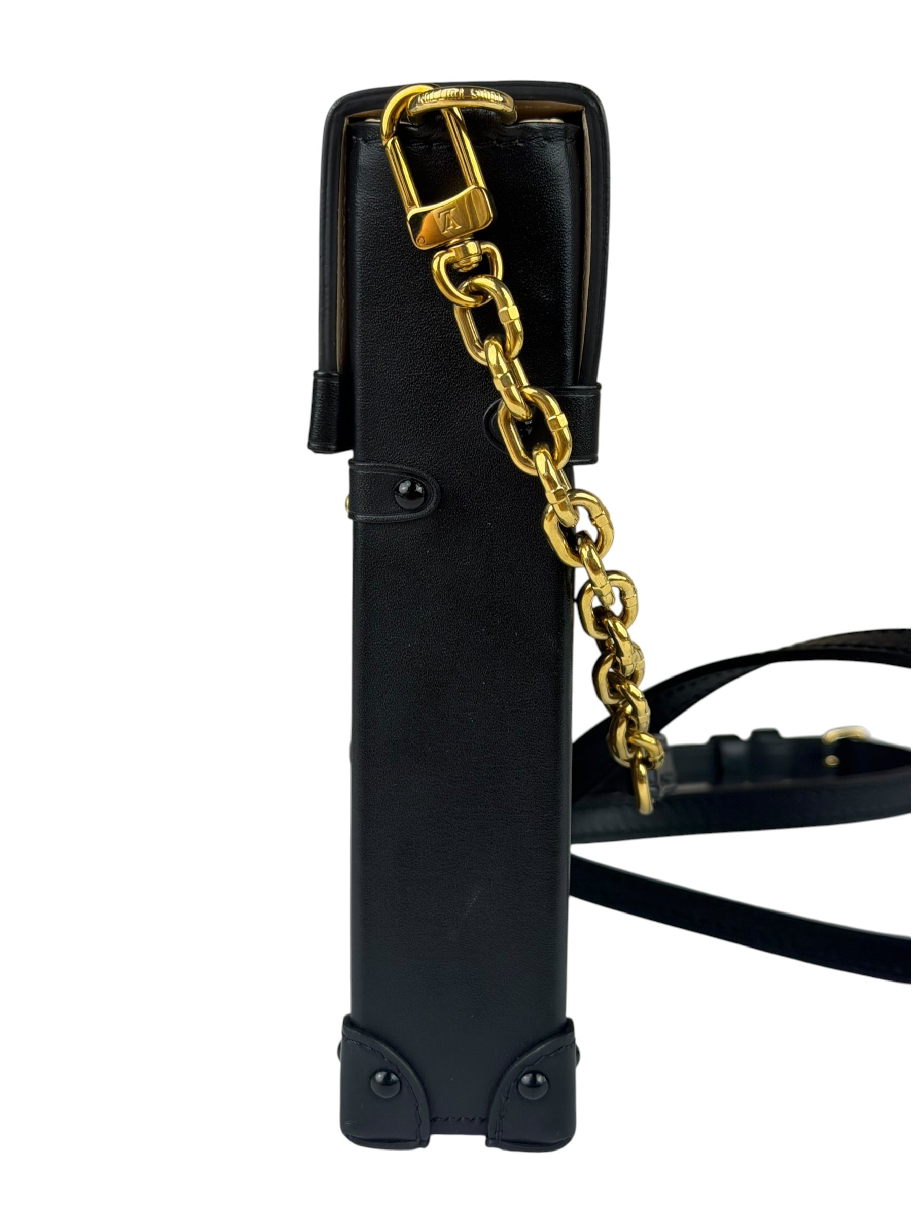 Louis Vuitton Black Monogram Vertical Trunk Pochette