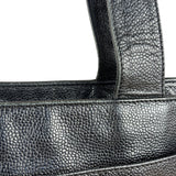 Chanel Vintage Black Leather Zip Shoulder Bag - 1998
