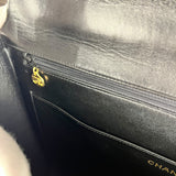 Chanel CC Black Patent Quilted Flap Briefcase Handbag '95