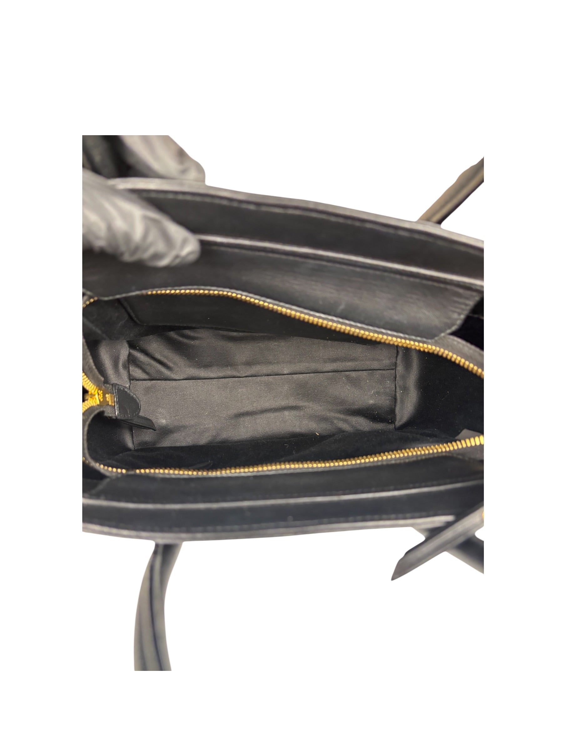 Miu Miu Black Leather Nappa Biker Tote Bag
