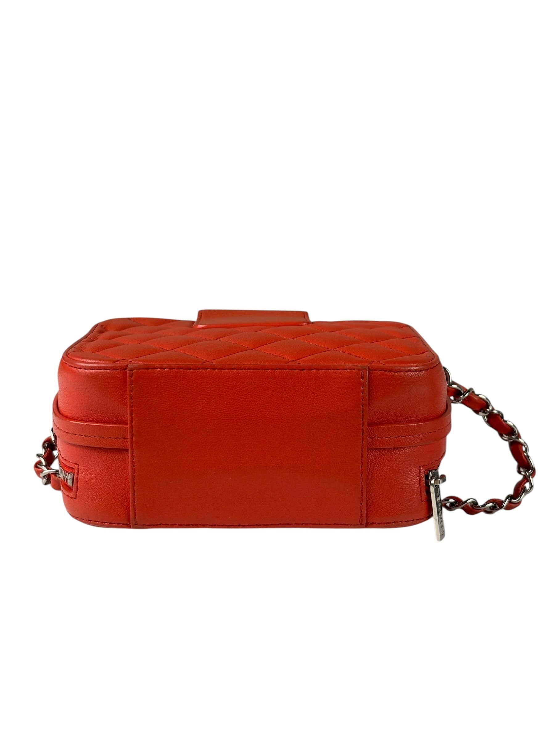 Chanel Red Quilted Lambskin Nano CC Box Camera Bag 2018