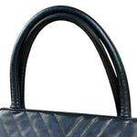 Chanel Black Chevron Quilted Tassel Fringe Tote 1992