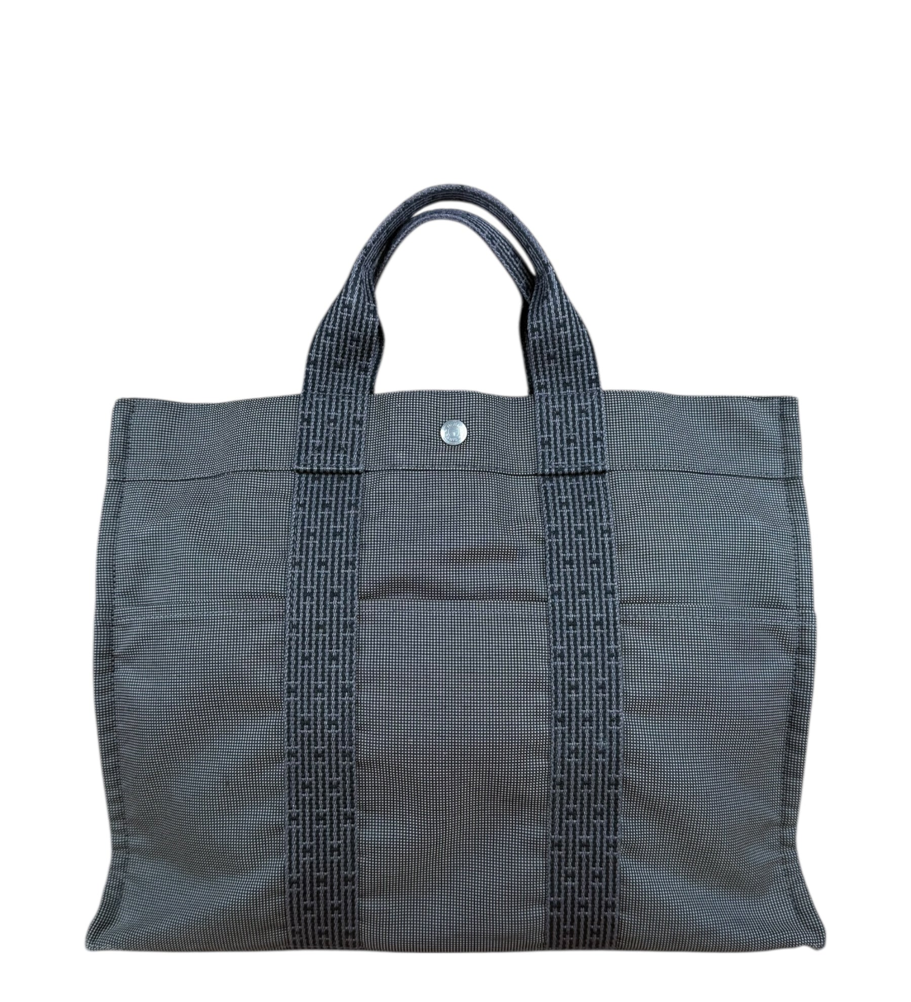 Hermes Herline Canvas Tote Grey