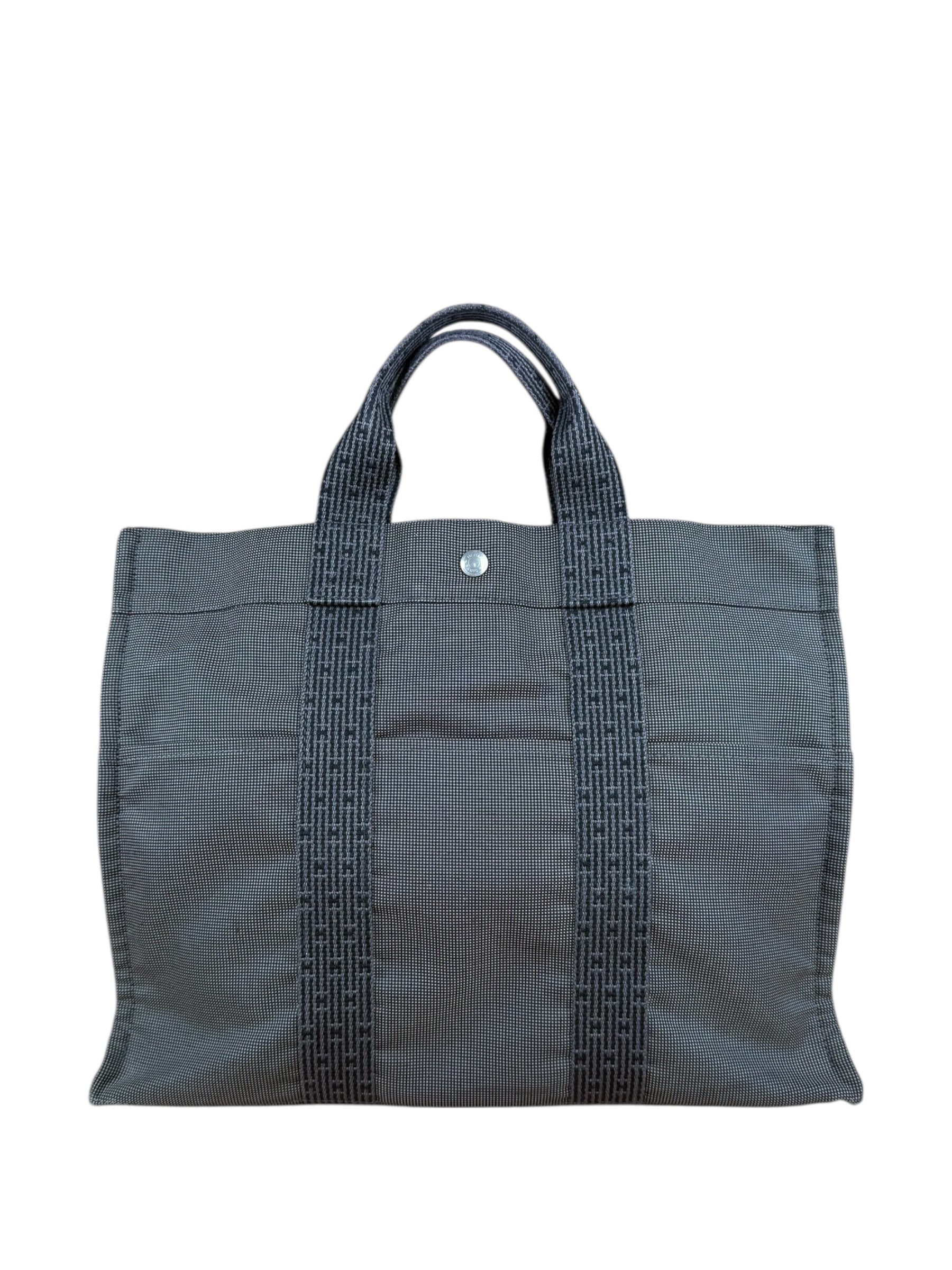 Hermes Herline Canvas Tote Grey