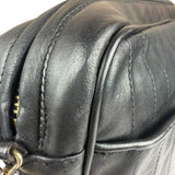 Chanel Vintage Black Leather Mademoiselle Vertical Quilted Shoulder Bag 1990's