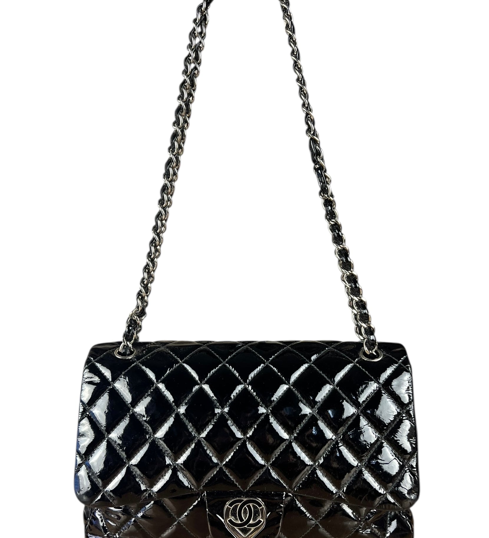 Chanel Black Patent Leather Classic Flap Bag ('08-'09)