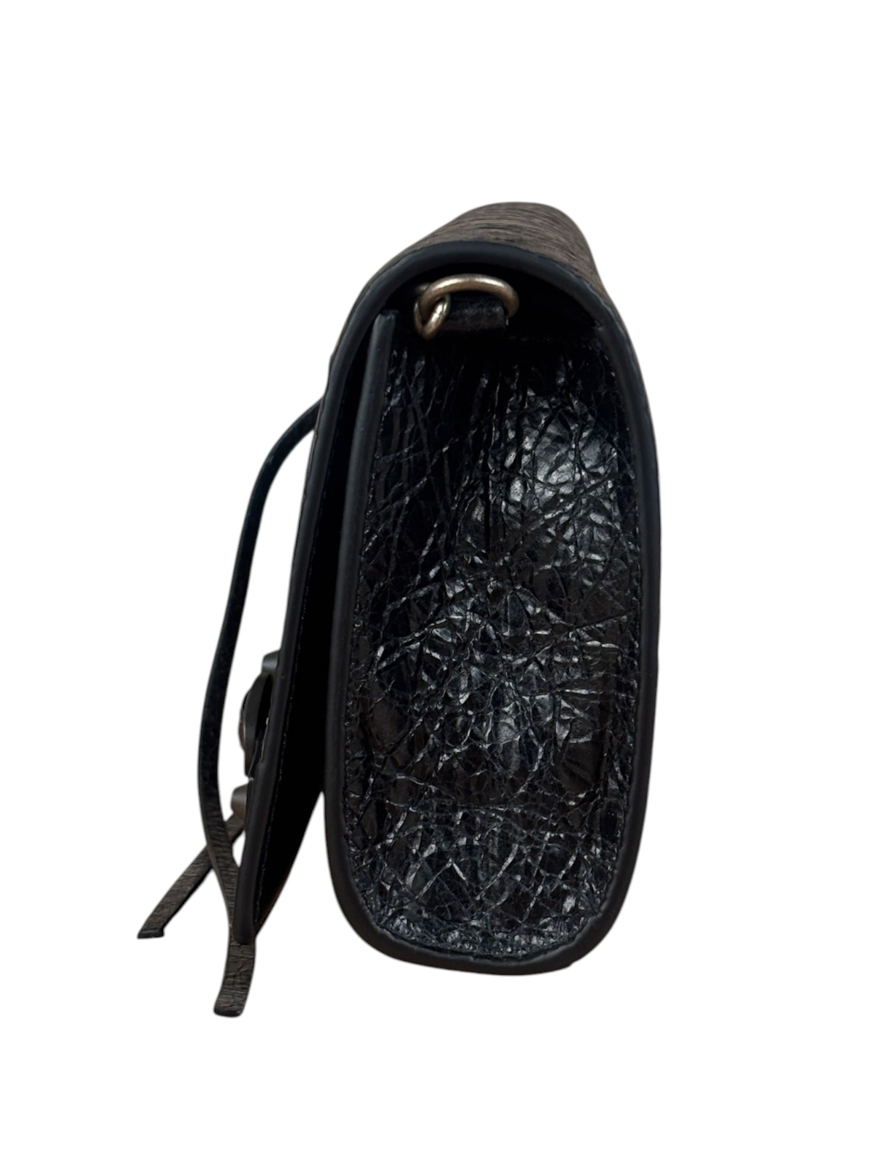 Balenciaga Black Croc Embossed Le City Clutch/Wallet