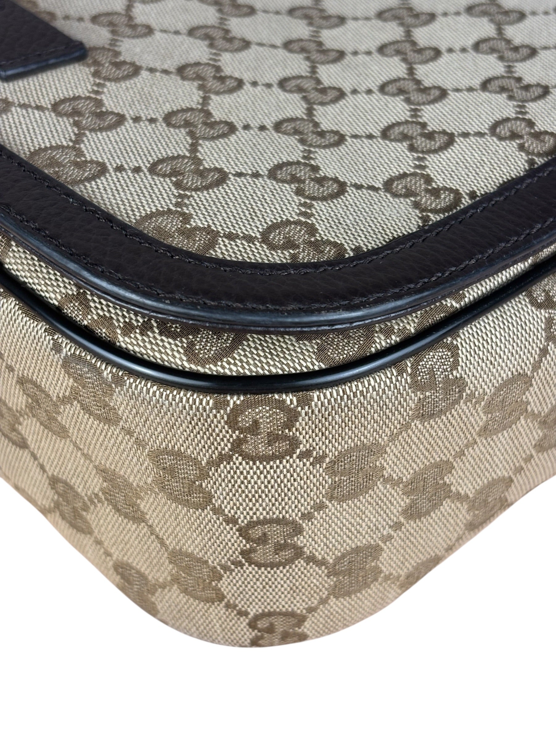Gucci GG Canvas Print Flap Messenger Bag