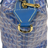 Goyard Blue Leather Goyardine Coated Canvas Shoulder Bag
