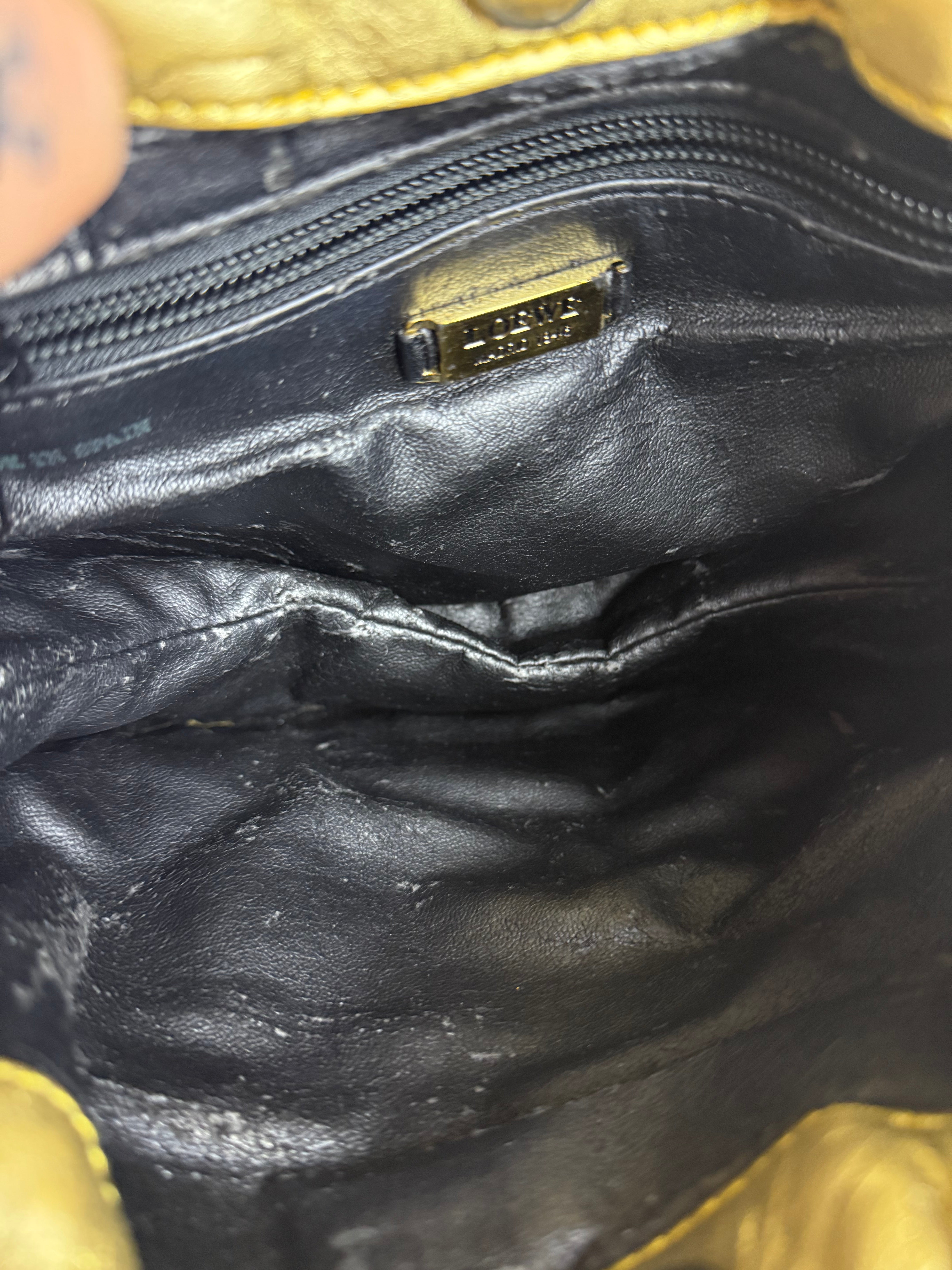 Loewe Gold Leather Anagram Shoulder Bag