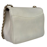 Chanel White Leather CC Mania Flap Bag 2019