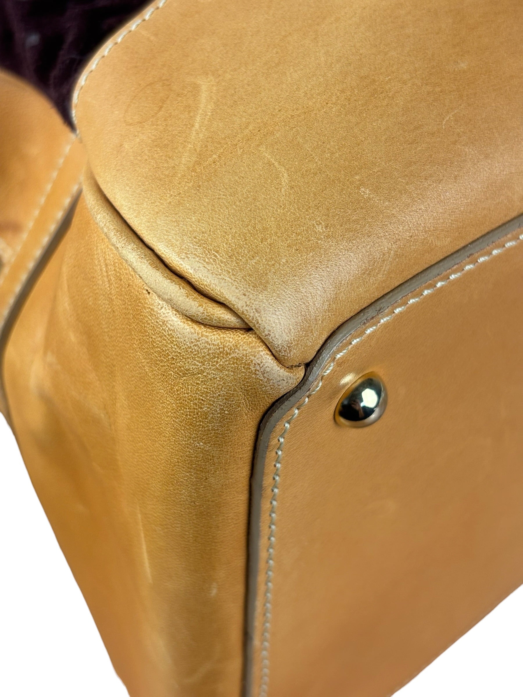 Celine Vintage Suede Macadam Leather Bowler Bag
