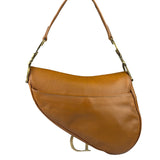 Christian Dior Tan Brown Leather Medium Saddle Bag