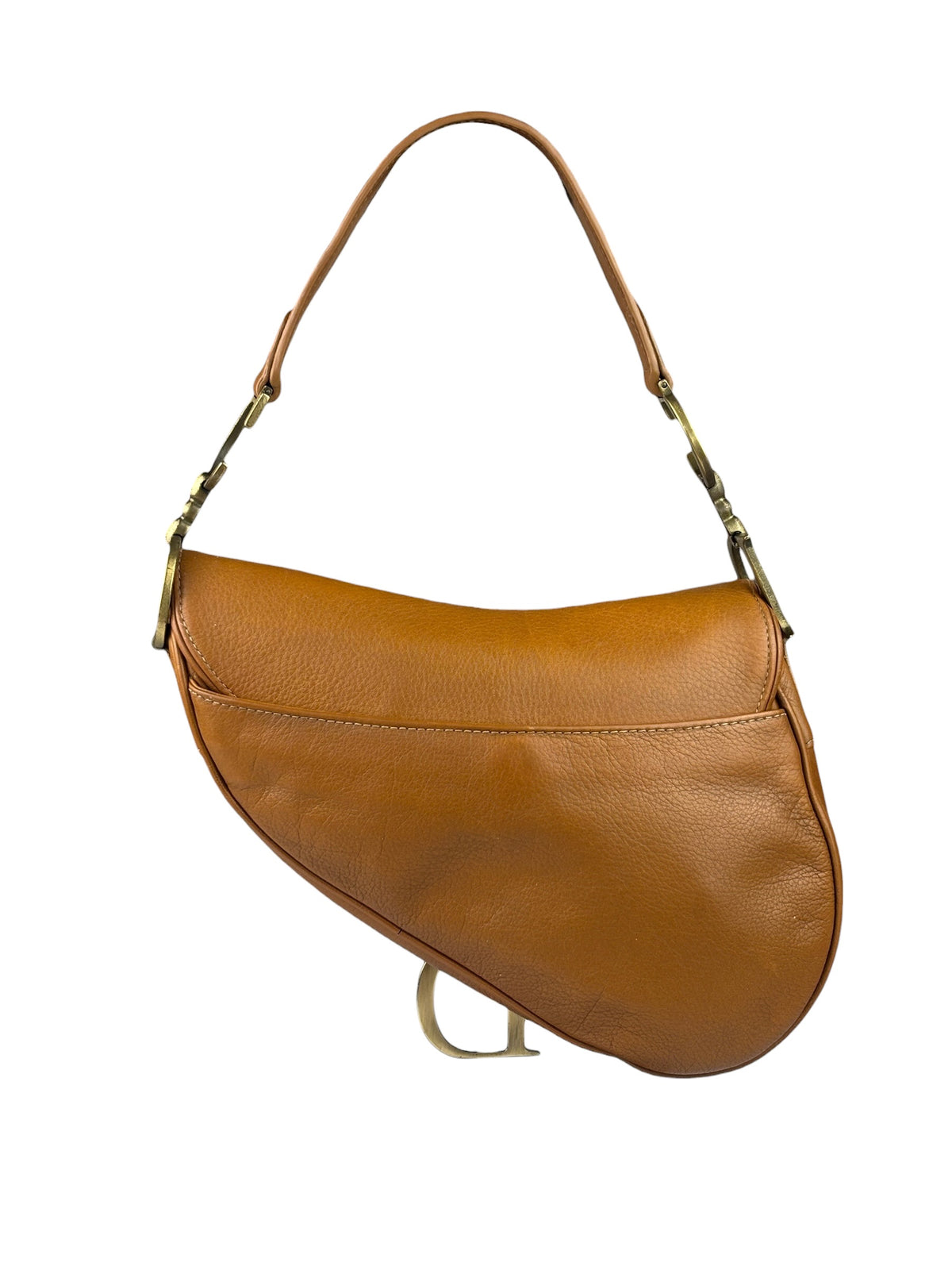 Christian Dior Tan Brown Leather Medium Saddle Bag