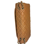 Chanel Caramel Brown Quilted Lambskin Large Shoulder Bag 2009