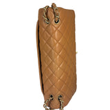 Chanel Caramel Brown Quilted Lambskin Large Shoulder Bag 2009