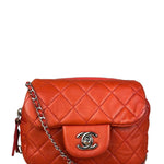 Chanel Red Quilted Mini Flap Wallet on Chain Bag 2011