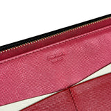 Prada Saffiano Leather Snap Long Wallet Black