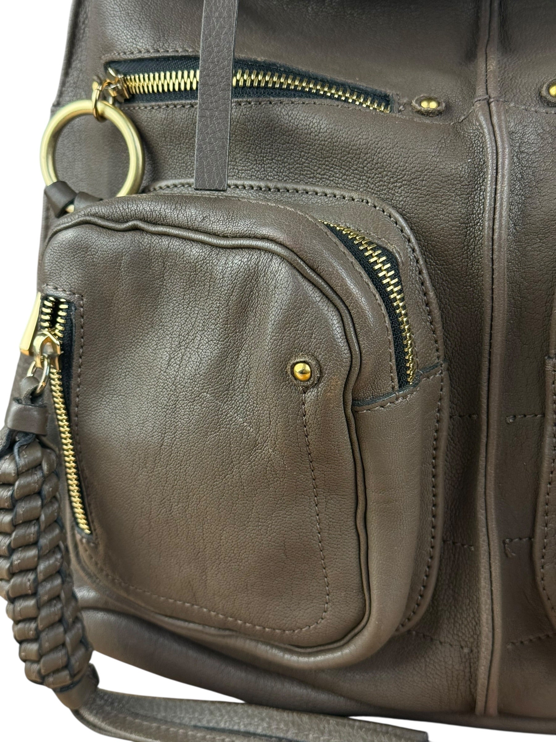 Chloé See by Chloé Brown Leather Pocket Shoulder Bag