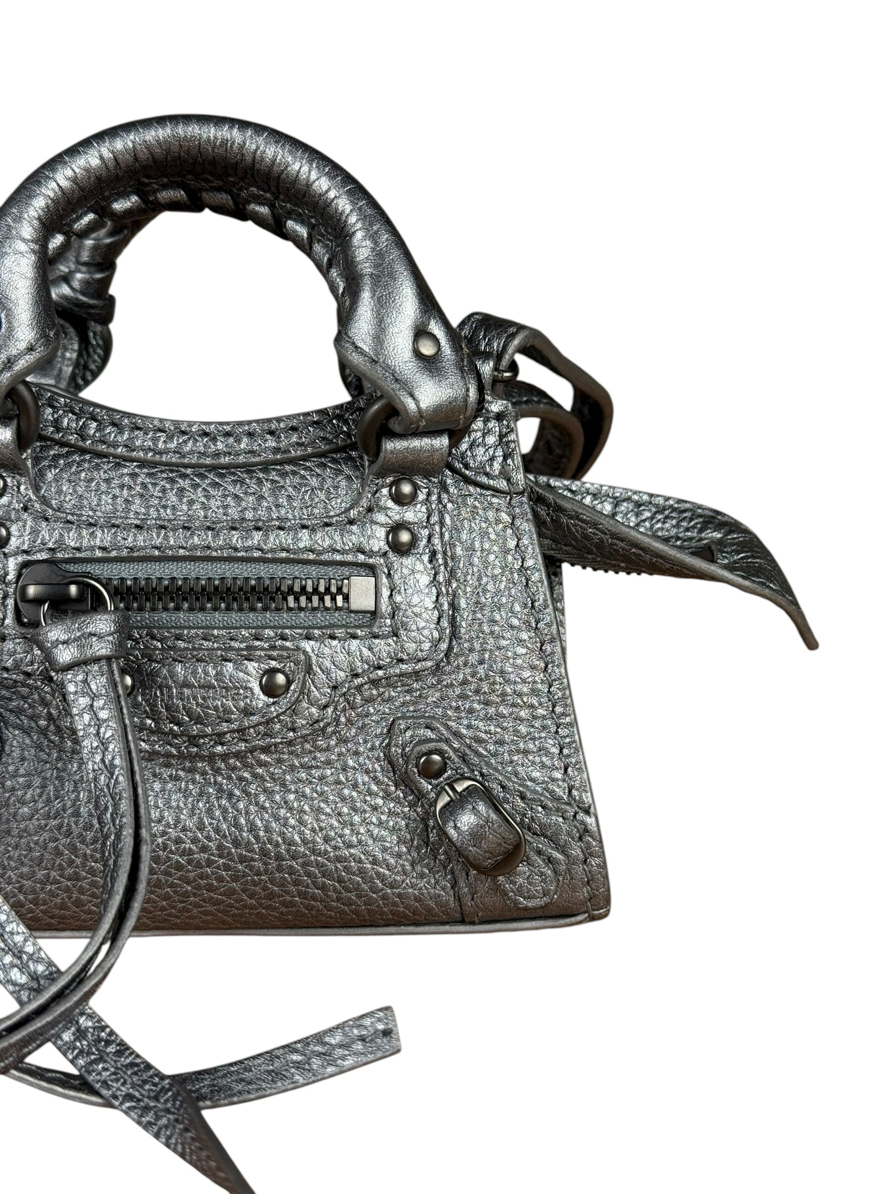 Balenciaga Nano City Bag Silver