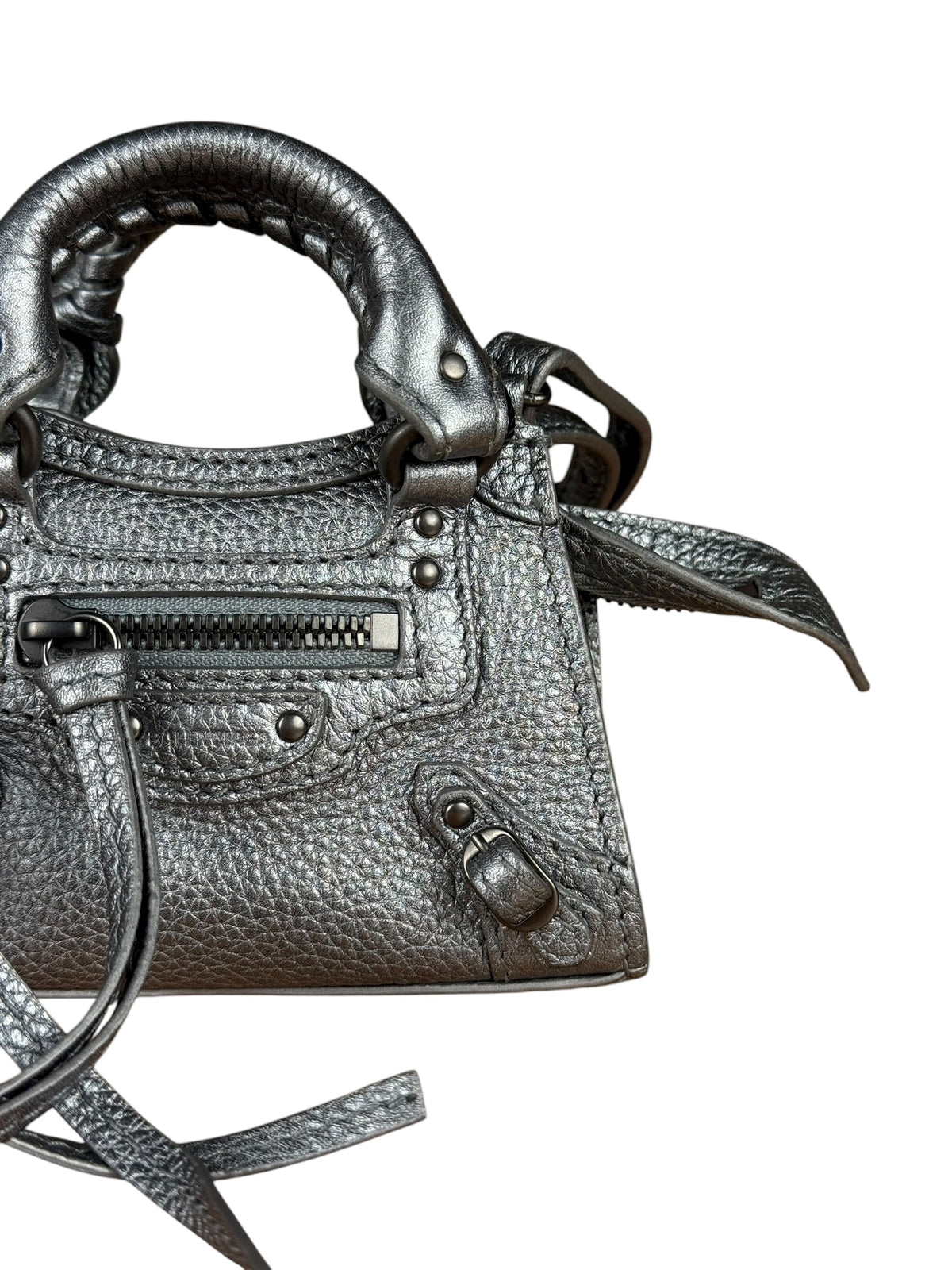 Balenciaga Nano City Bag Silver