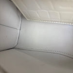 Balenciaga White Croc Embossed S Neo City Bag