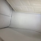 Balenciaga White Croc Embossed S Neo City Bag