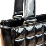 Chanel Glossy Black Patent Leather Chocolate Bar Tote Bag