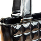 Chanel Glossy Black Patent Leather Chocolate Bar Tote Bag