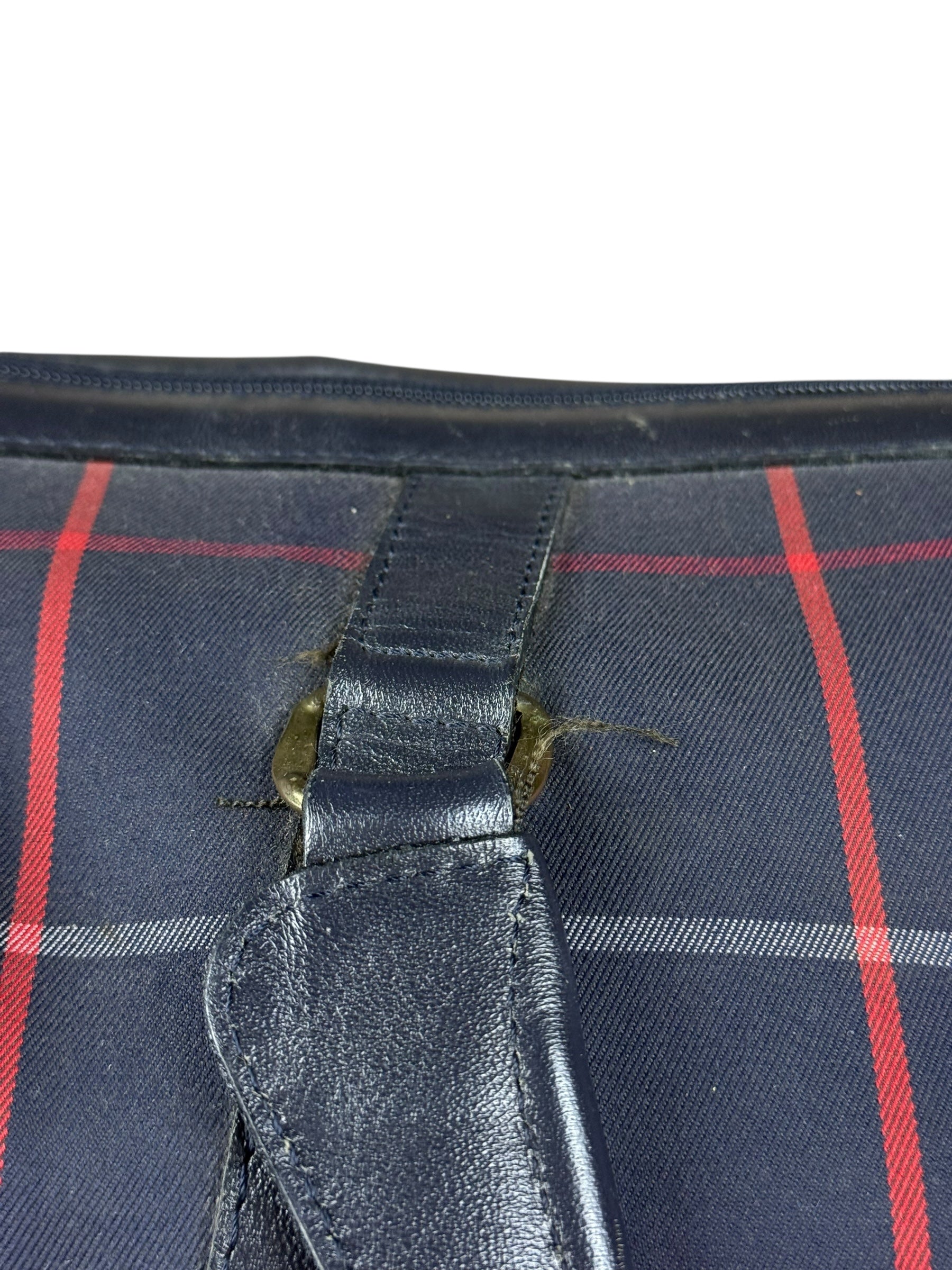 Burberry Blue Nova Check Vintage Boston Bag