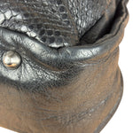 Chloé Vintage Black Leather Python Silverado Shoulder Bag