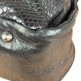 Chloé Vintage Black Leather Python Silverado Shoulder Bag