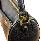 MCM Vintage Black Pebbled Leather Bowler Pochette