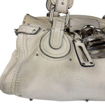 Chloé White Leather Paddington Handbag (Repainted)