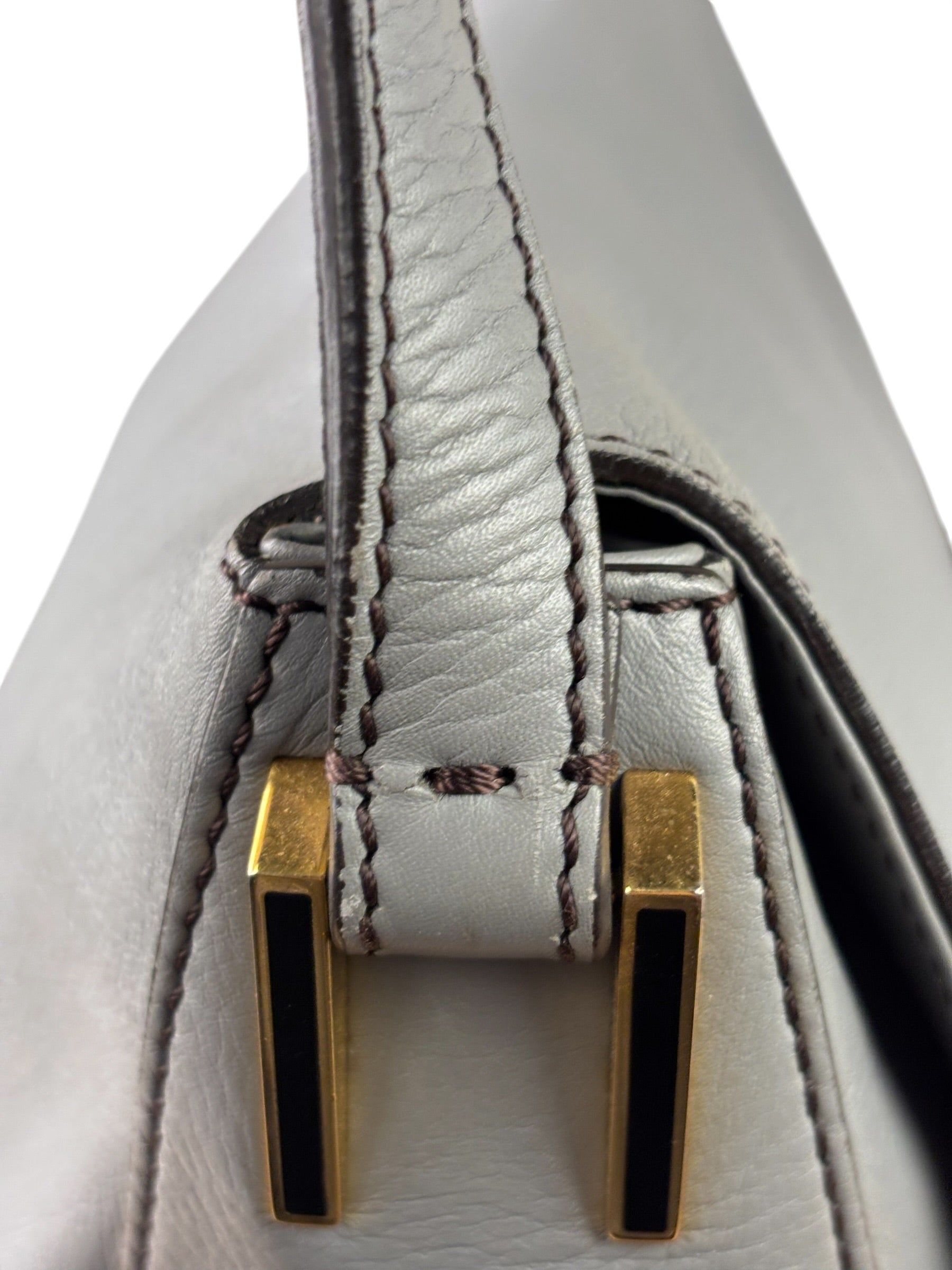 Fendi Grey Leather Flap Bag