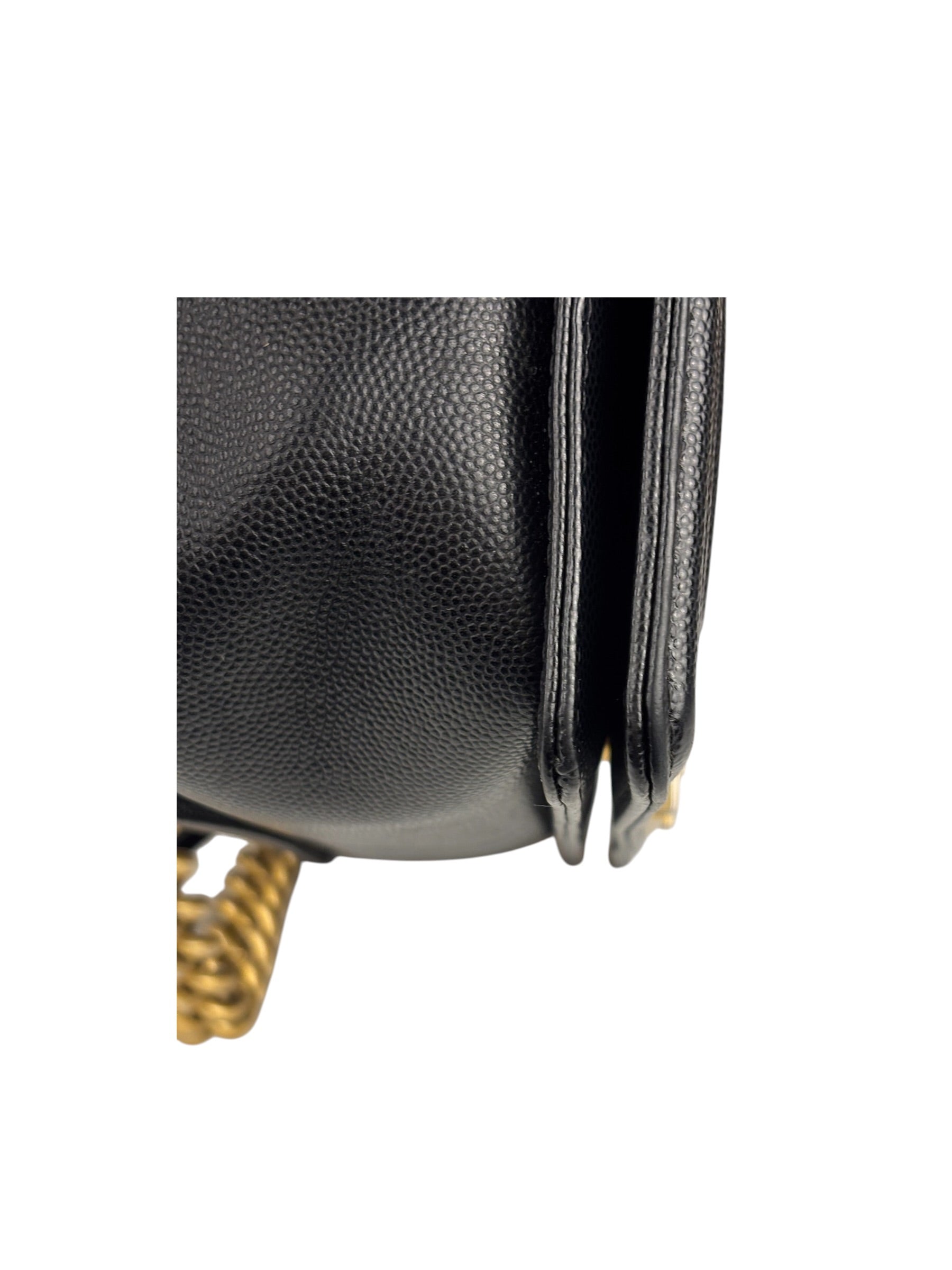 Chanel Black Caviar Leather Boy Bag