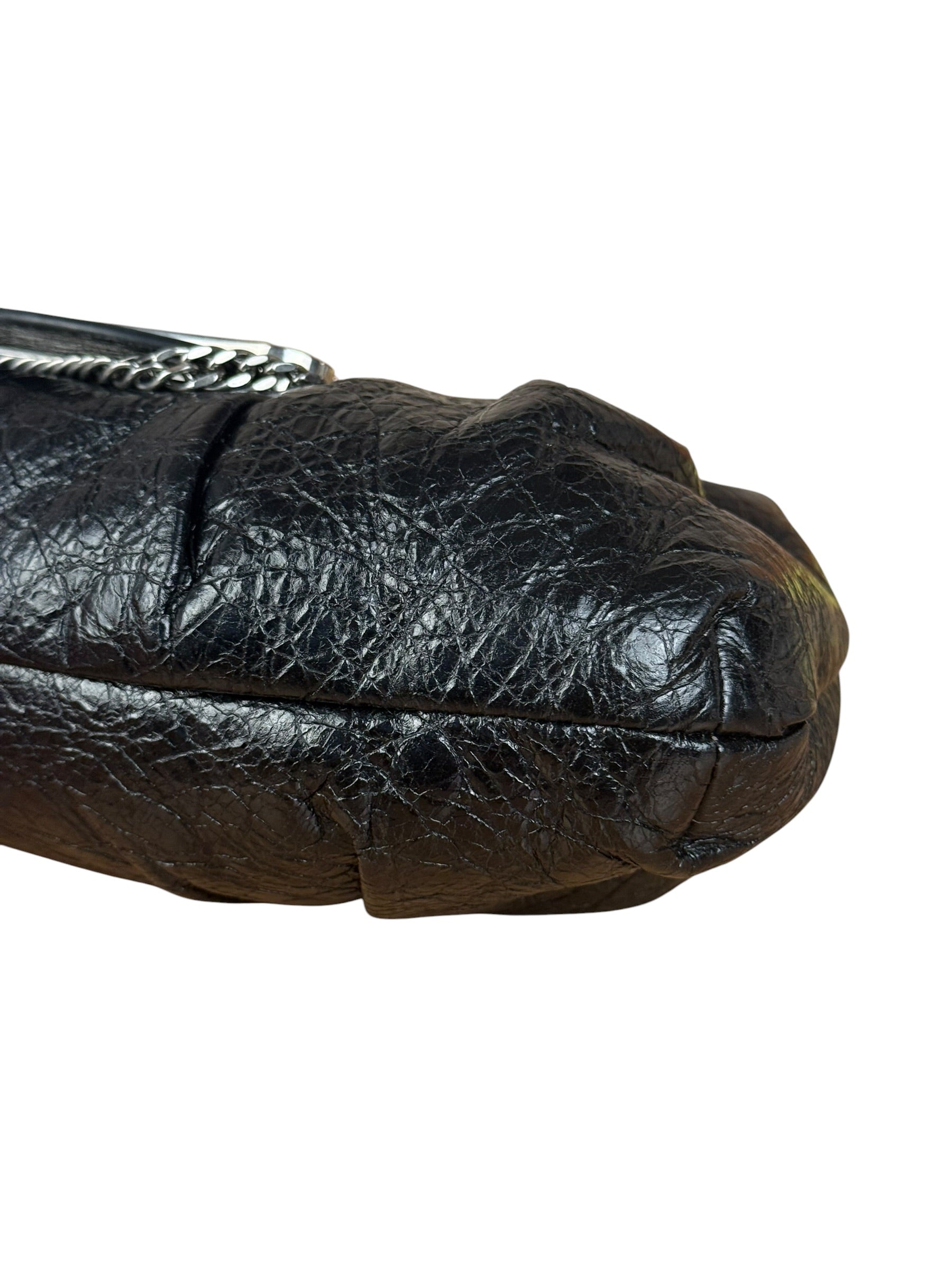 Balenciaga Black Leather Pamela Small Shoulder Bag