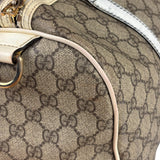 Gucci Beige/White Leather Trim GG Joy Boston Bag