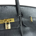 Hermes Black Togo Leather Birkin 40 Handbag Gold 1998