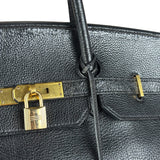 Hermes Black Togo Leather Birkin 40 Handbag Gold 1998