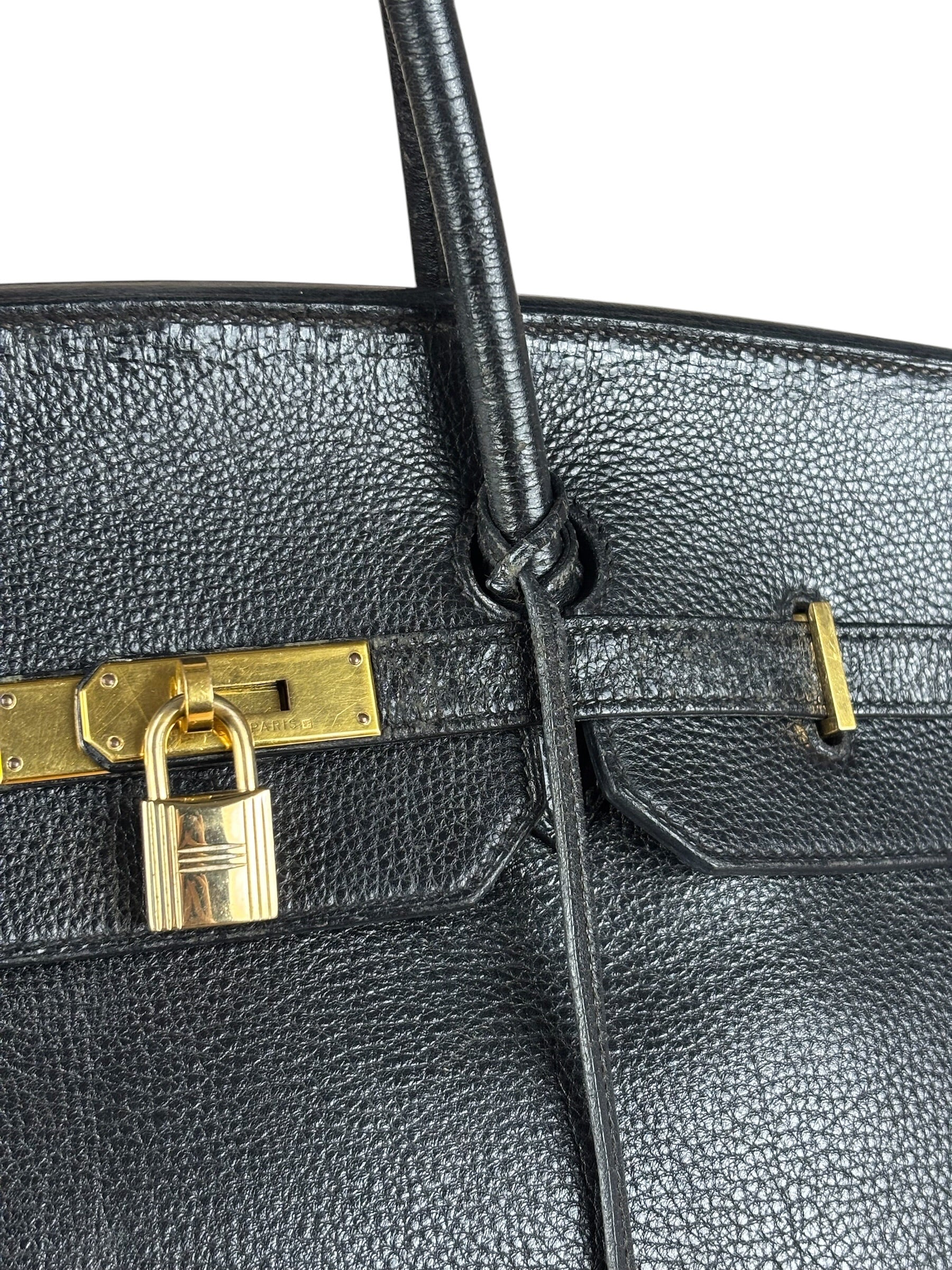 Hermes Black Togo Leather Birkin 40 Handbag Gold 1998