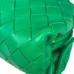 Bottega Veneta Green Leather Intercciato Small Crossbody