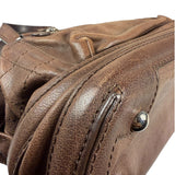 Chanel Brown Leather Essential Square Stitch Bowler Bag 2007