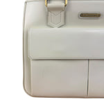 Burberry White Leather Multi-Pocket Handbag