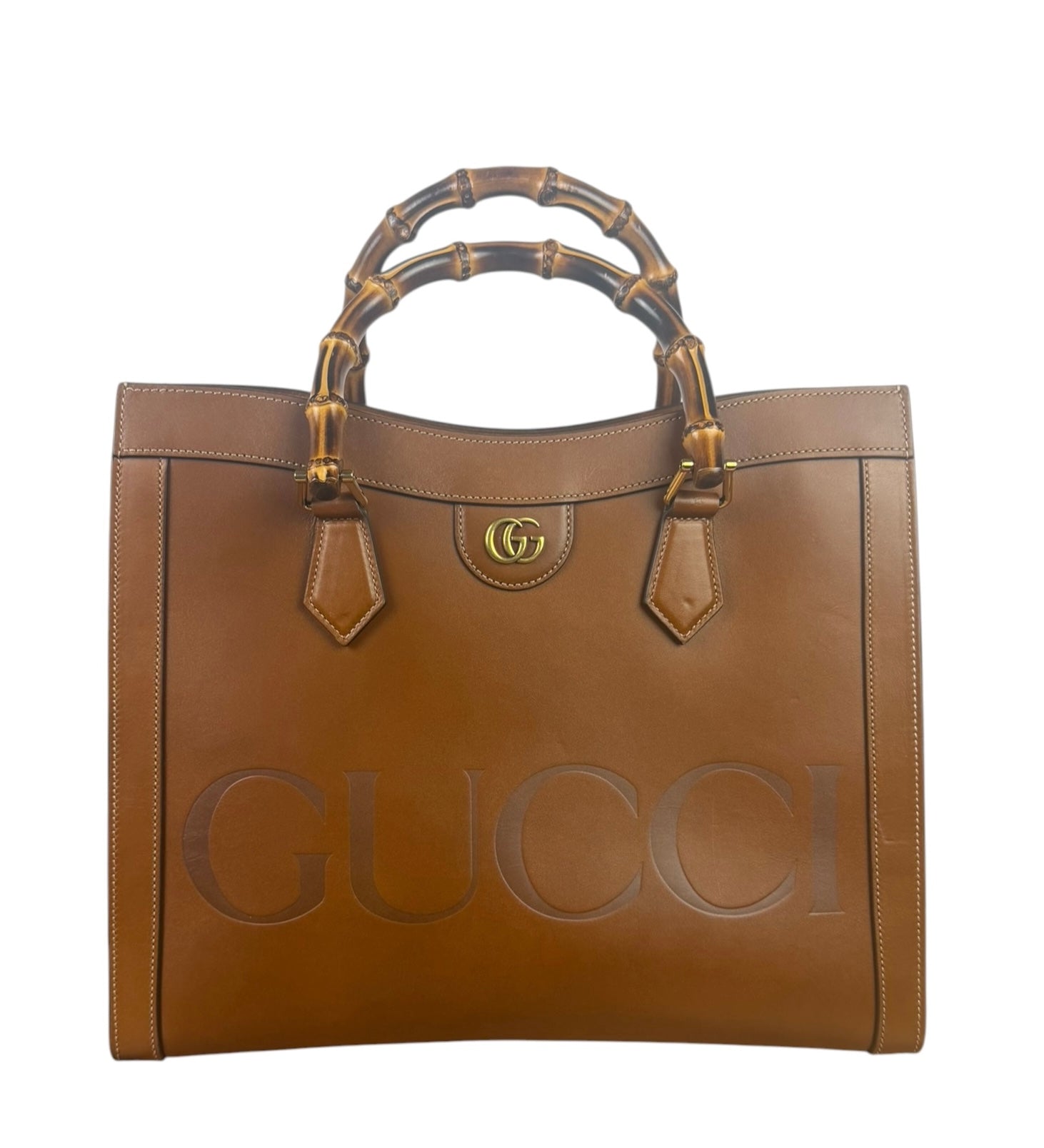 Gucci Peanut Brown Leather Diana Medium Tote
