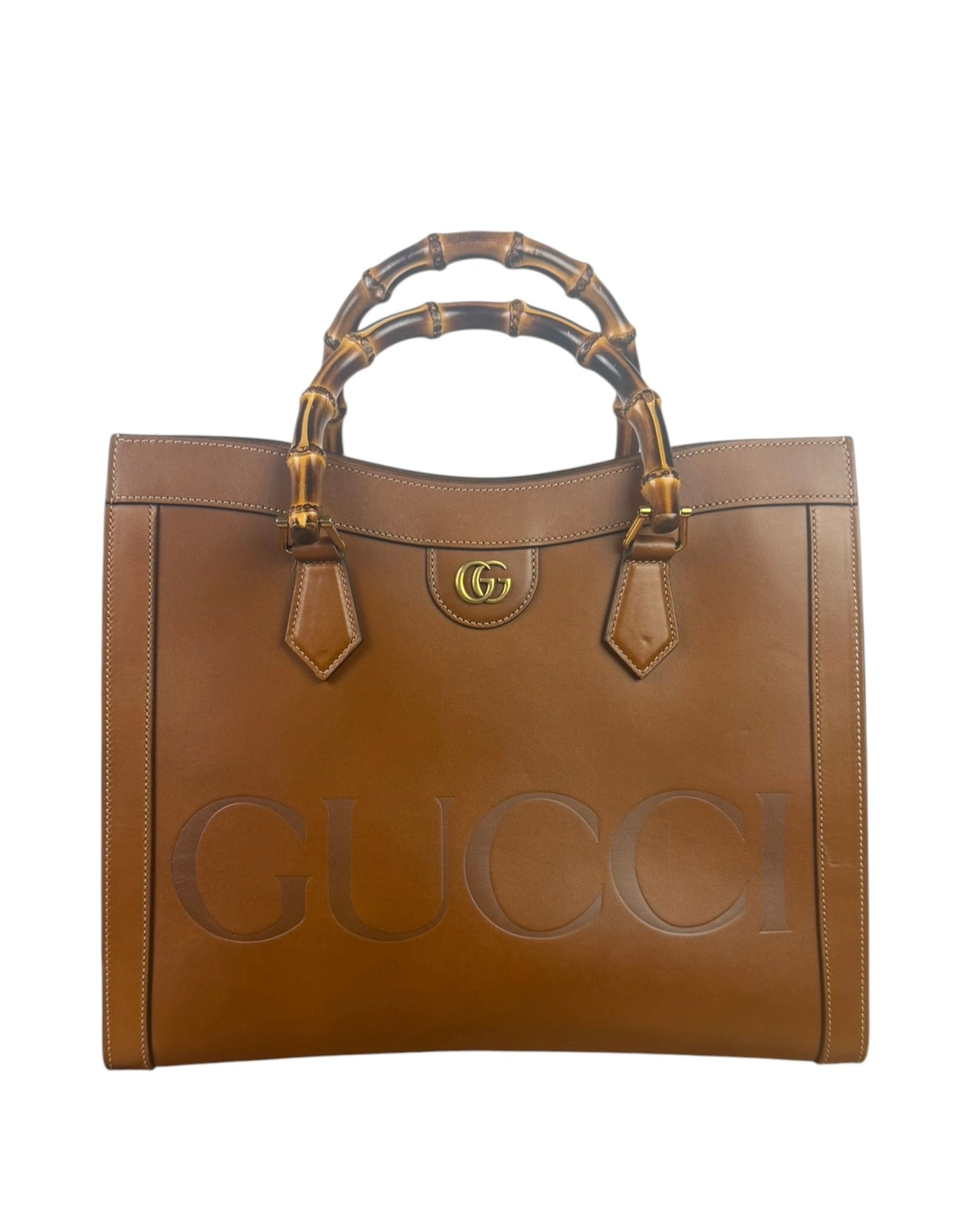 Gucci Peanut Brown Leather Diana Medium Tote