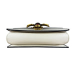 Gucci White Leather Queen Margaret Bee Embellished Shoulder Bag