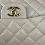 Chanel Beige Clair Jumbo Classic Flap Shoulder Bag 1990
